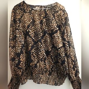 Melanie Lyne Animal Print Blouse. Size 18, Preloved.